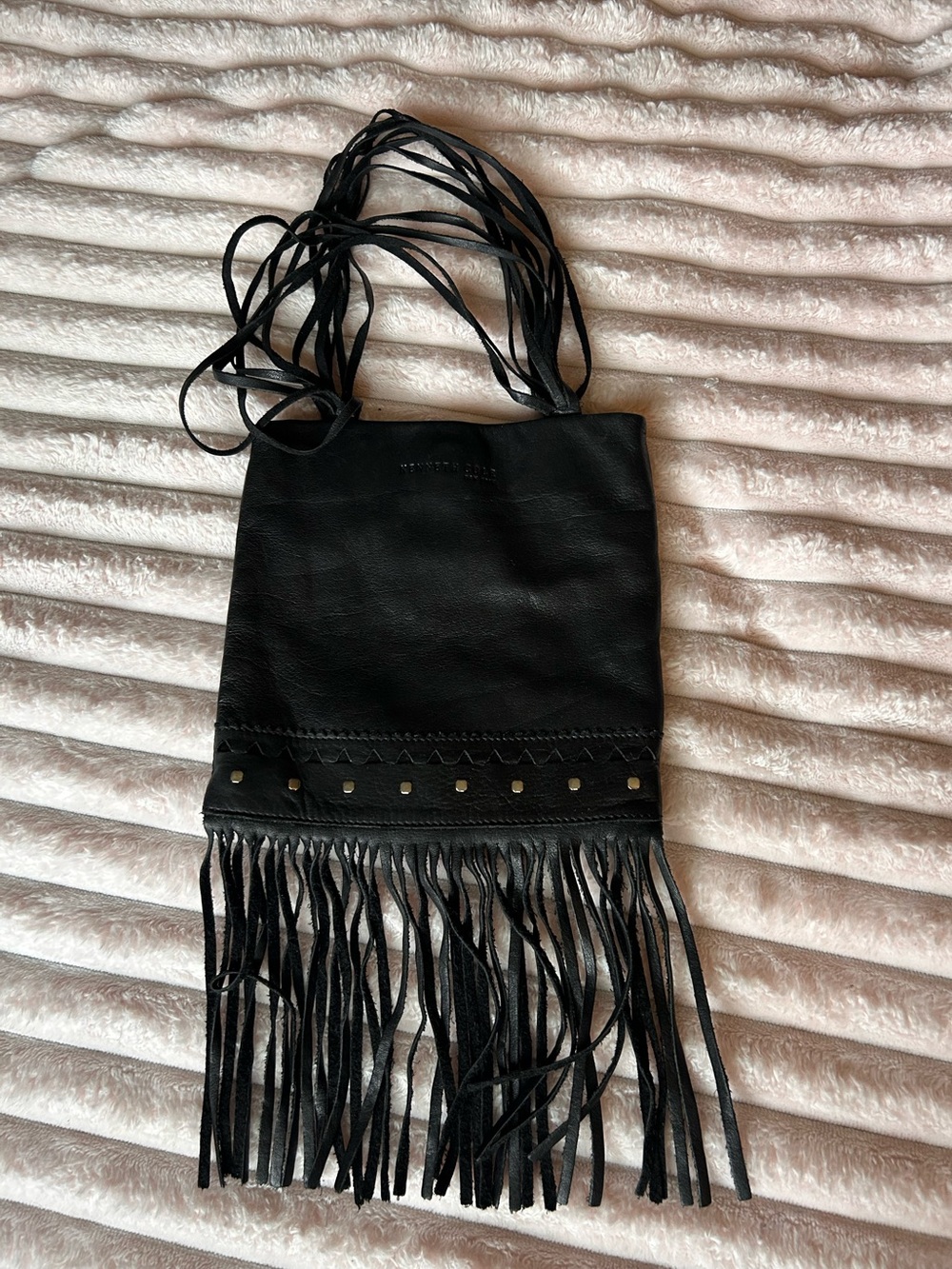 Kenneth Kole Black 100% Leather Bag